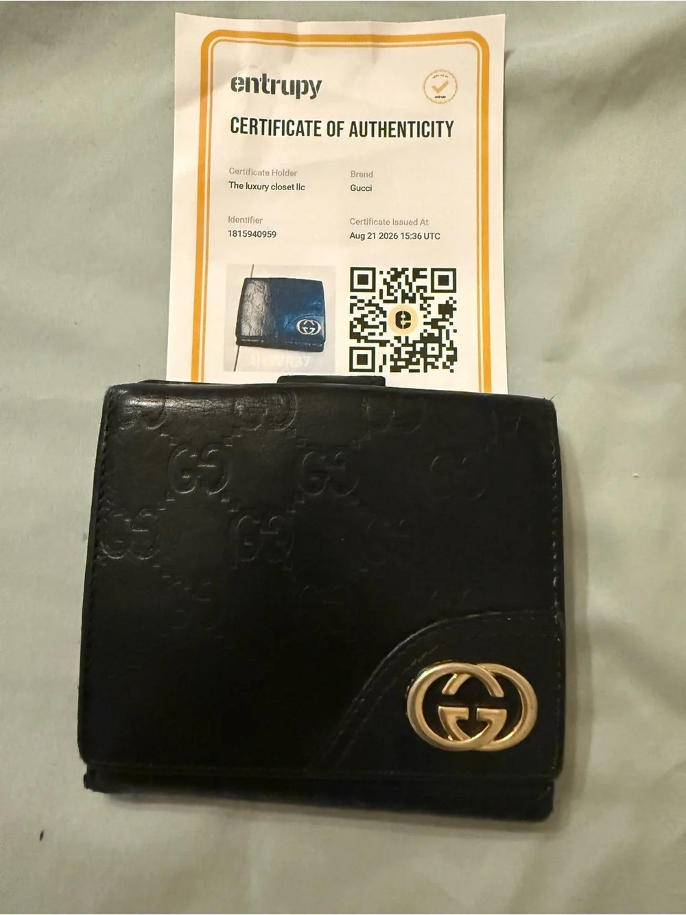 Gucci Black Guccissima Leather Wallet-COA